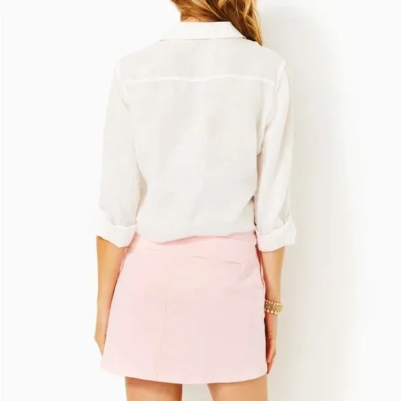NEW Lilly Pulitzer Colette DENIM Skort CALLA LILLY PINK